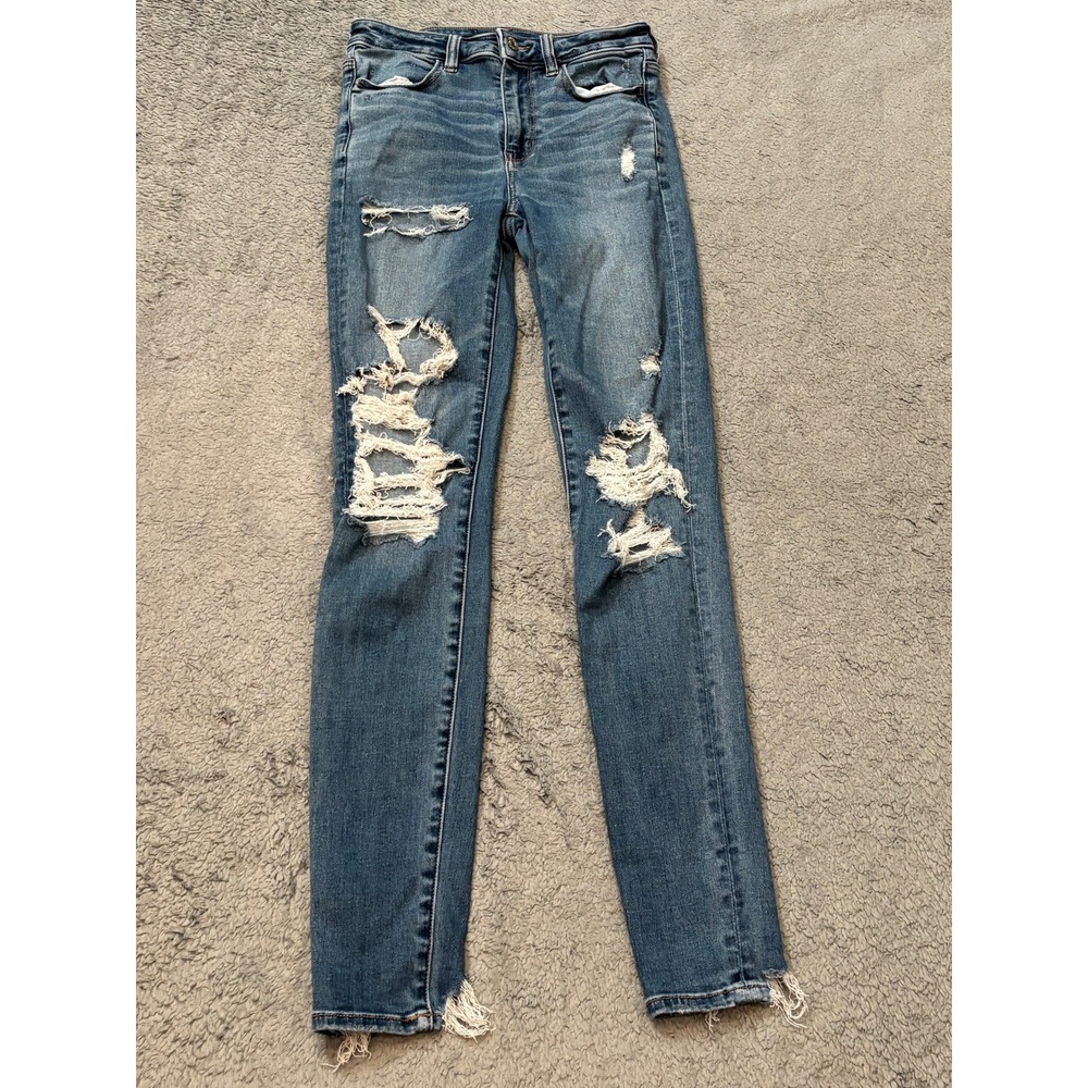 American Eagle Super Hi-Rise Jegging 2 Long Distressed Ne(x)t Level Stretch
